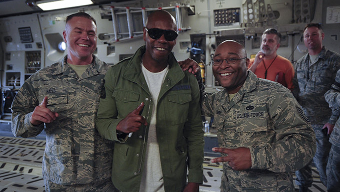Comedian Dave Chappelle visits Joint Base Charleston