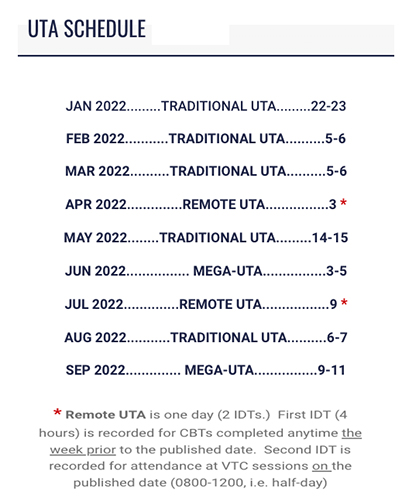 UTA Schedule